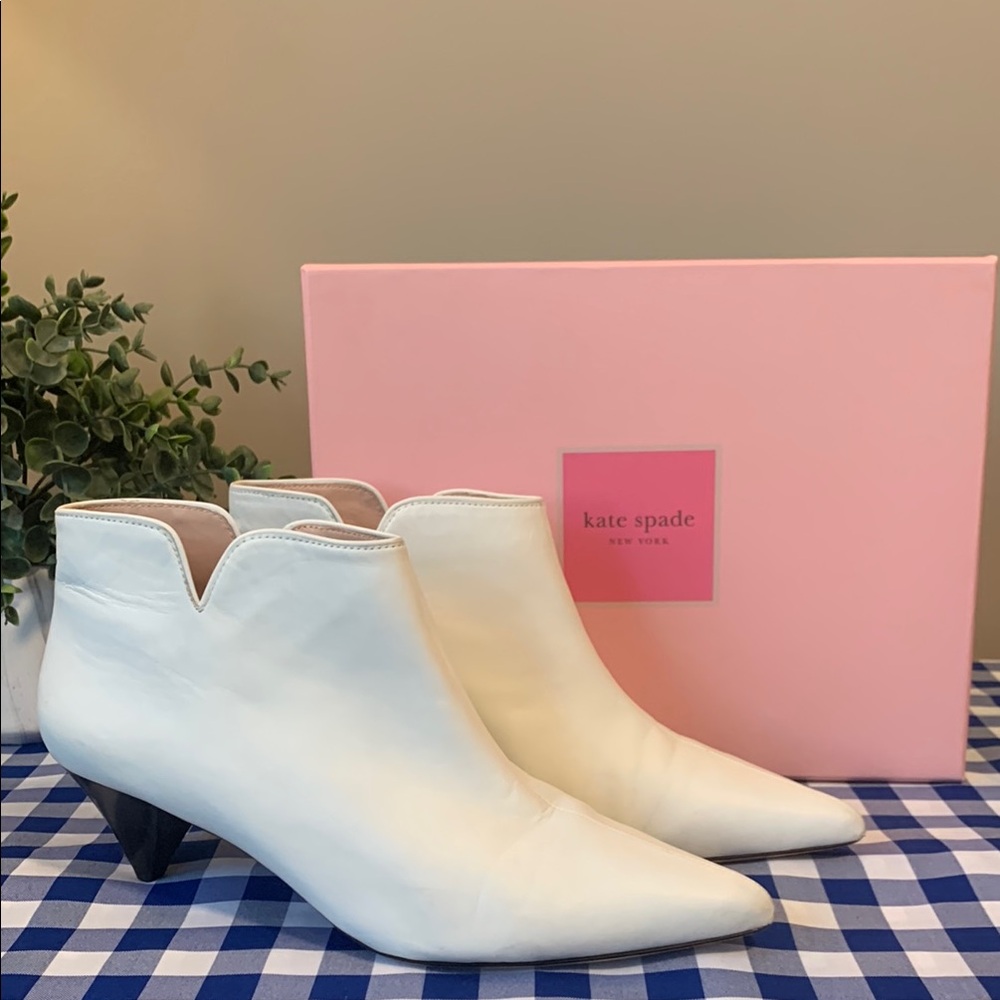 Kate Spade Raelyn White Ankle Boots